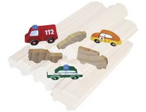 Bastelleisten Fahrzeuge 6er Set | Holzfiguren zum Selbstgestalten