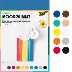 Moosgummi DIN A4 - 10 Bogen in gemischten Farben