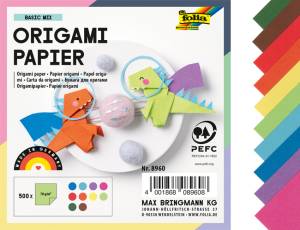 Origami Faltpapier - 500 Blatt in 10 Farben | Quadratisch