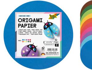 Origami Faltpapier - 500 Blatt in 10 Farben | Rund